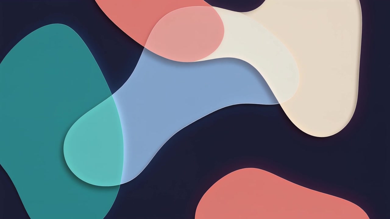 Abstract Motion Background with Floating Translucent Organic Shapes