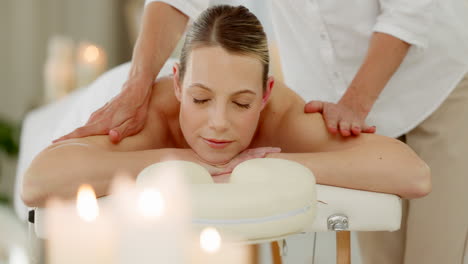 spa, entspannen und frau mit körpermassage-behandlung