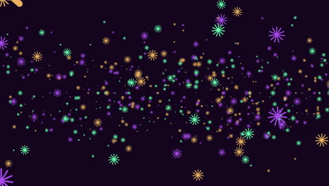 glowing colorful stars light up a festive background