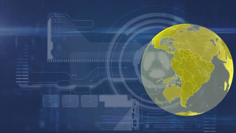 Animación-Del-Procesamiento-De-Datos-Del-Globo-Sobre-Fondo-Marino