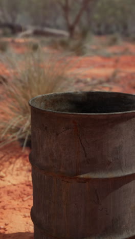 rusty barrel in the outback