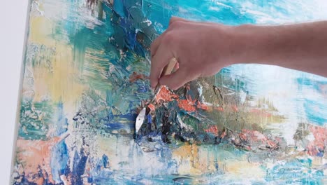 super slow motion 240 fps creative artist paints an abstract picture with colorful paints - super slow motion 240 fps, creative artist paints an abstract picture with colorful paints. contemporary works of art on canvas