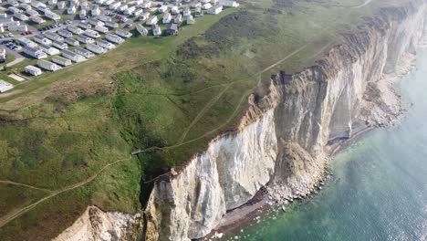 4k aerial drone photography of coastal erosion around england's south coast