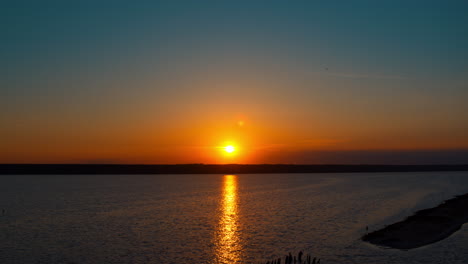 aerial coastline view with charming sunrise in morning sky. delightful seascape.