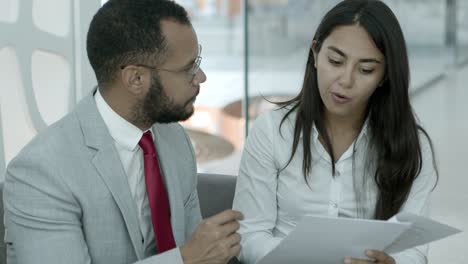 young business people working with papers