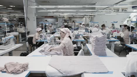 textile factory workers at work