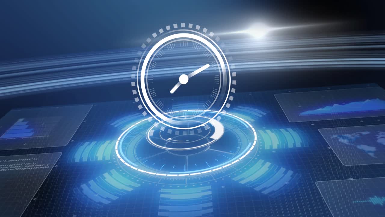 시계 상의 데이터 처리의 애니메이션