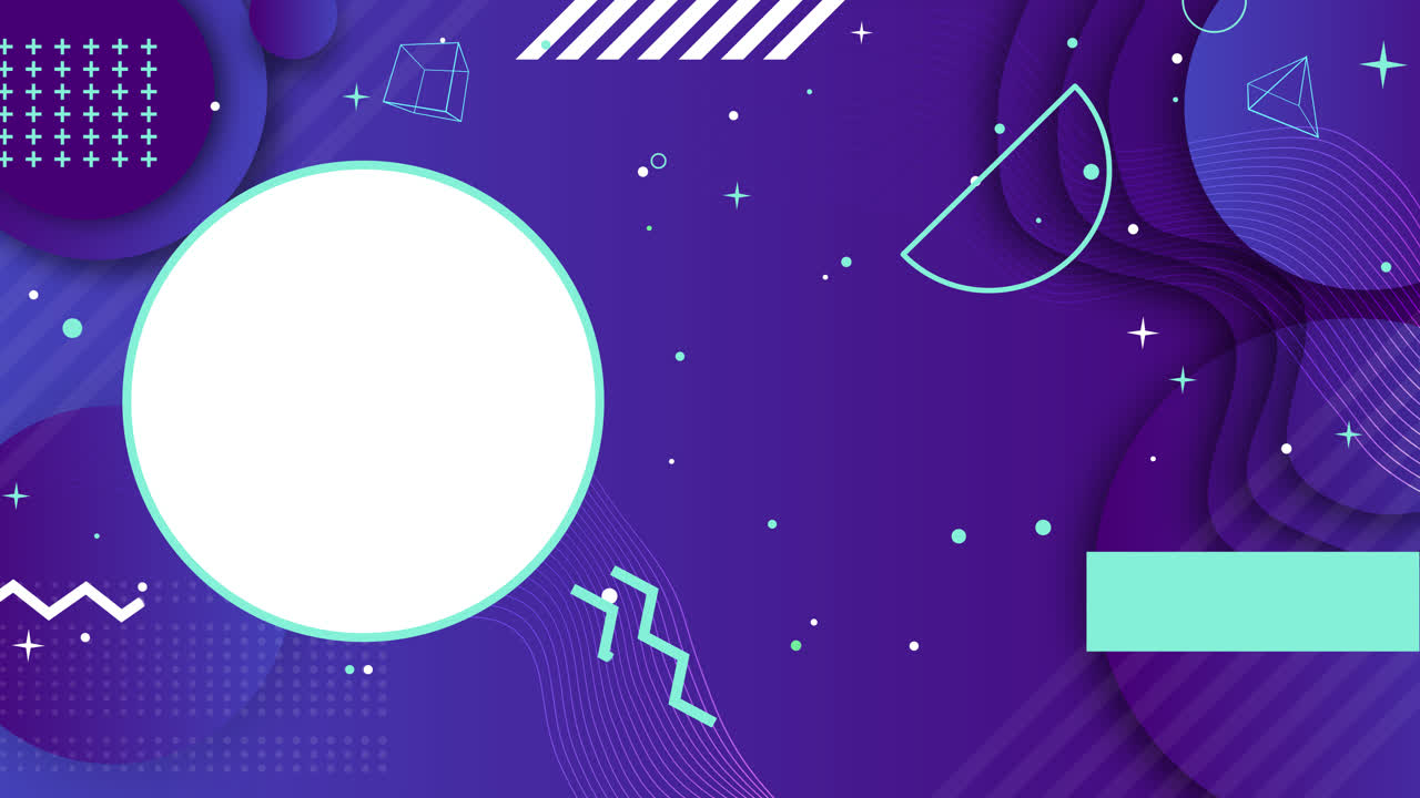 Vibrant Abstract Geometric Background with Purple and Blue-Green Shapes