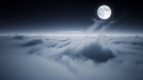night cloudscape with full moon