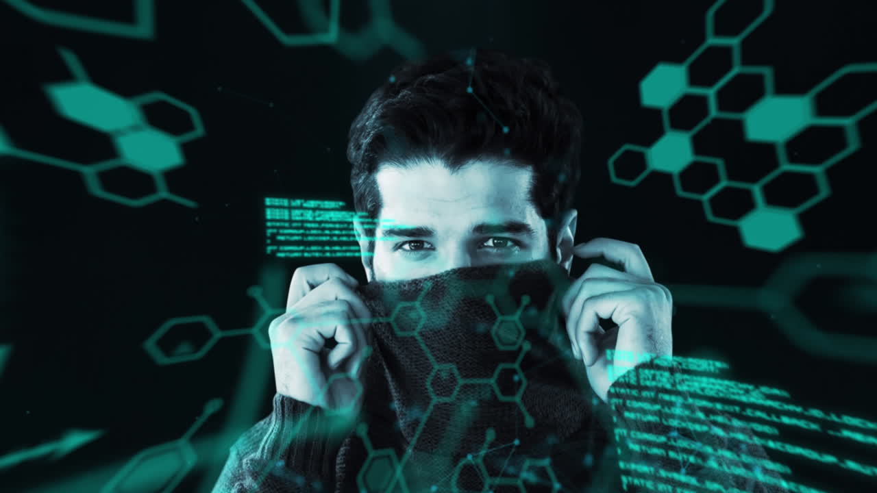 procesamiento de datos médicos contra el hombre que se cubre la cara