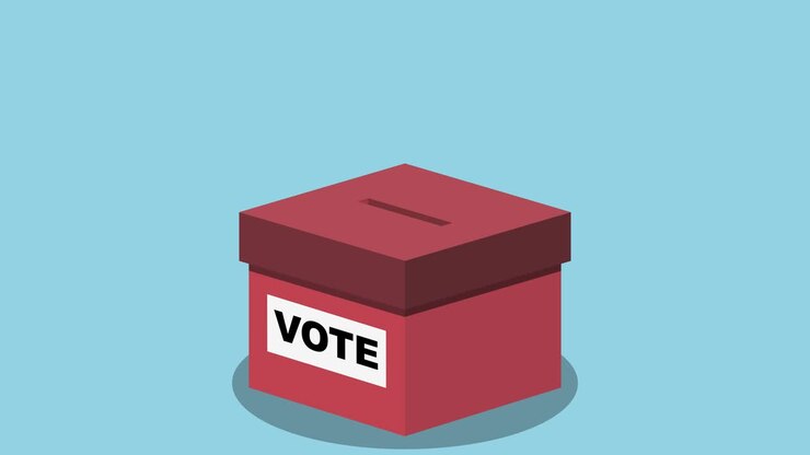 Animazione grafica: voto elettorale, inserimento della scheda nell'urna (Loop 4k).