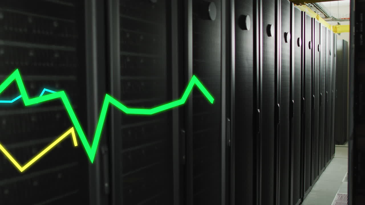 Animation of moving diagram over server room