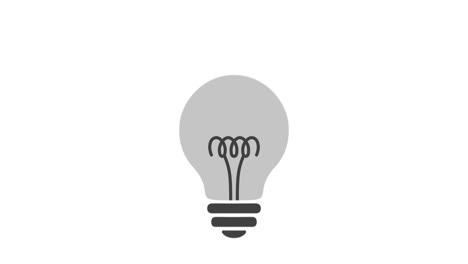lamp bulb turns on and off, simple flat icon, three colors – yellow, red, green. animated idea sign, cartoon icon