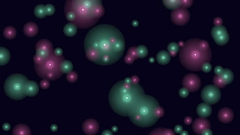 floating circles a pattern of pink and purple dots on a black background