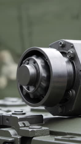 close-up of a tank's drive mechanism