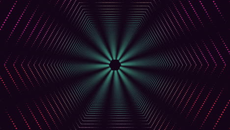 futuristic black and purple design with zigzag lines and glowing circle