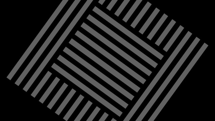 Graphic drawing in black and white with stroboscopic and hypnotic effect, while it rotates clockwise and increases in size.