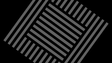 graphic drawing in black and white with stroboscopic and hypnotic effect, while it rotates clockwise and increases in size.
