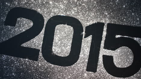 2015 in glitter on black surface