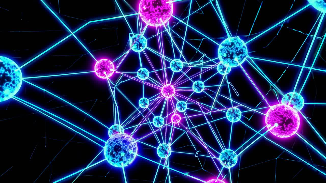 red abstracta de esferas brillantes