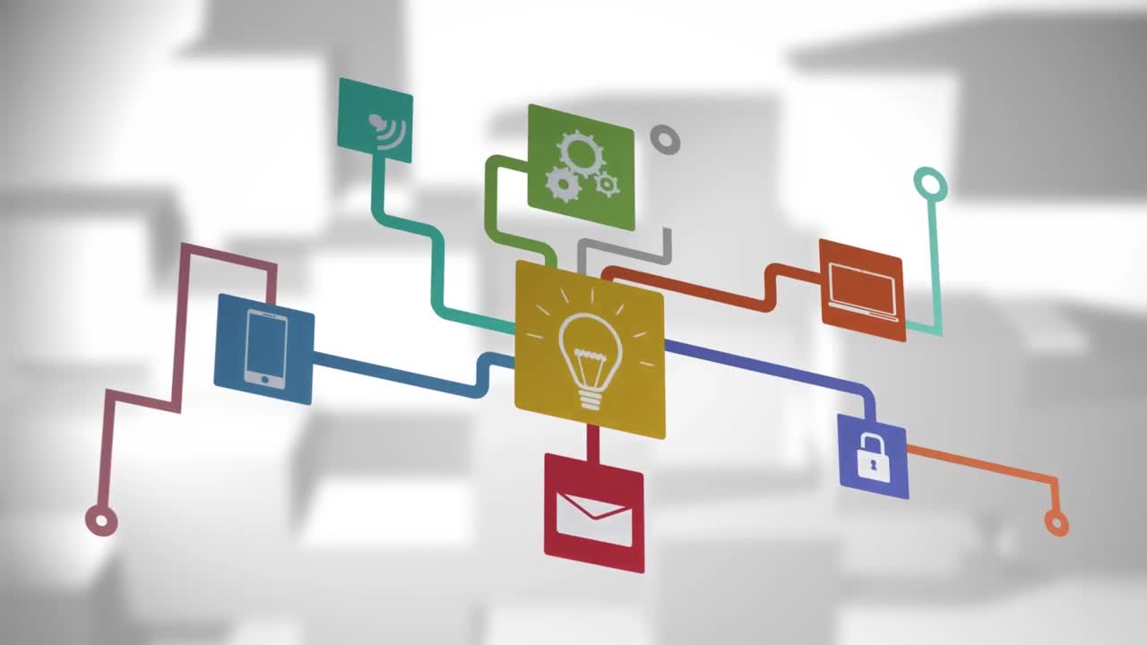 animación de la red de conexiones de color