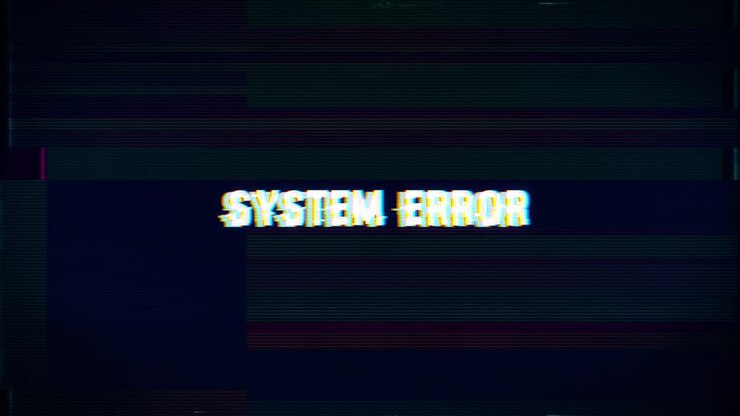 System error alert message over computer binary program and hacking glitch background