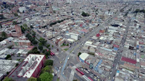 aerial-view-of-dramatic-skies-over-Bogota,-the-capital-and-largest-city-of-Colombia,-South-America