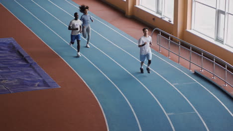 young people running indoors