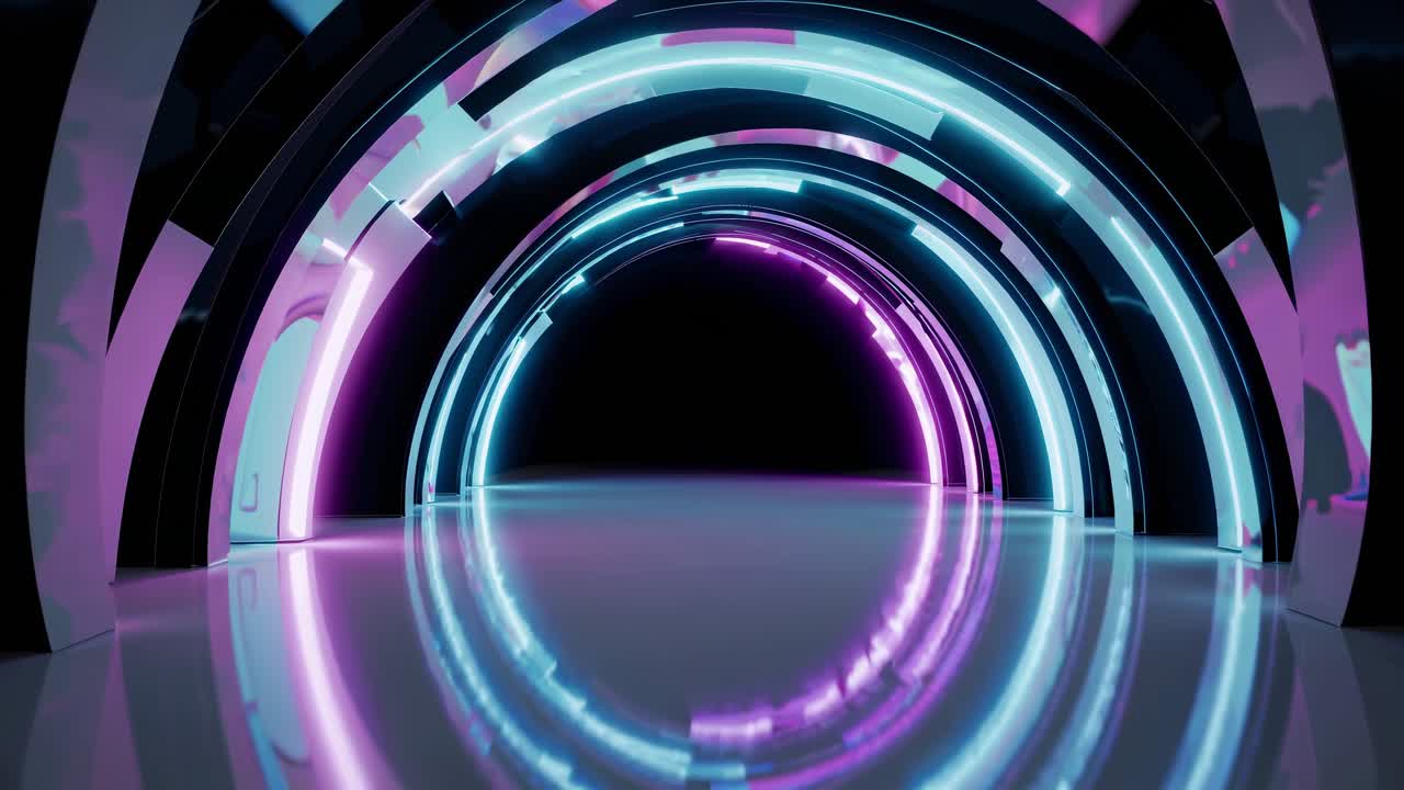 Neon Tunnel Archway