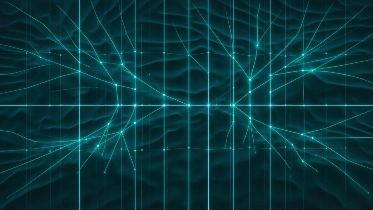 Digital Network Connection Growing Over Abstract Dark Background