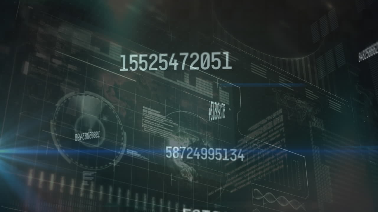 지구상에서 증가하는 숫자의 애니메이션, 그래프, dna 나선, 추상적인 배경에 로딩 바