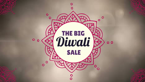 big diwali sale text against smoke 4k