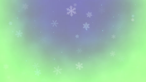 enchanting blue and green snowflake background