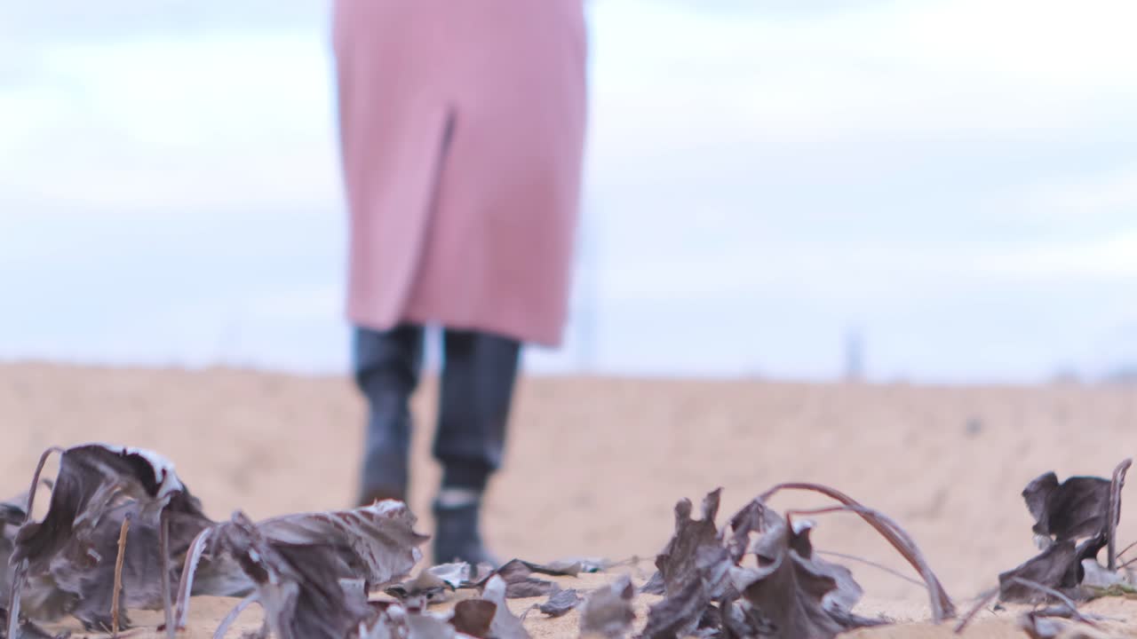 가을의 모래에서 는 여자