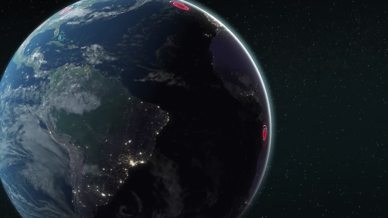 우주에서 지구의 애니메이션