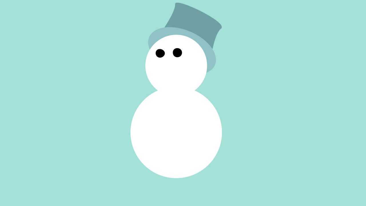 크리스마스 스노우맨이 오프 애니메이션 루프 블루에 등장합니다.