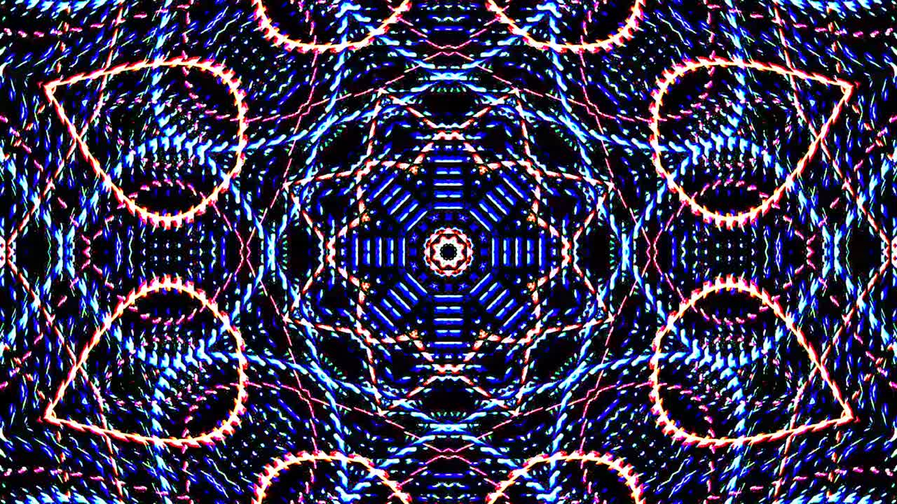 hermoso caleidoscopio abstracto que brilla, una luz radiante que regula los movimientos sutiles