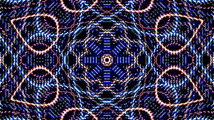 Beautiful abstract kaleidoscope that shines, a radiant light that regulates the subtle movements
