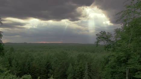 rainy clouds approaching on the hill