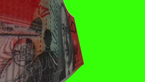 australian 20 dollar banknote with green screen background