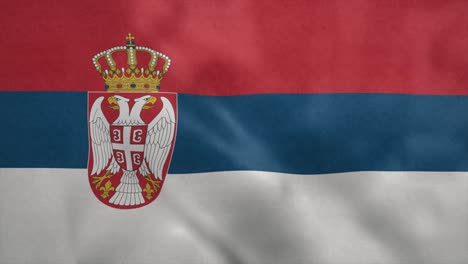 national flag of serbia blowing in the wind. seamless loop