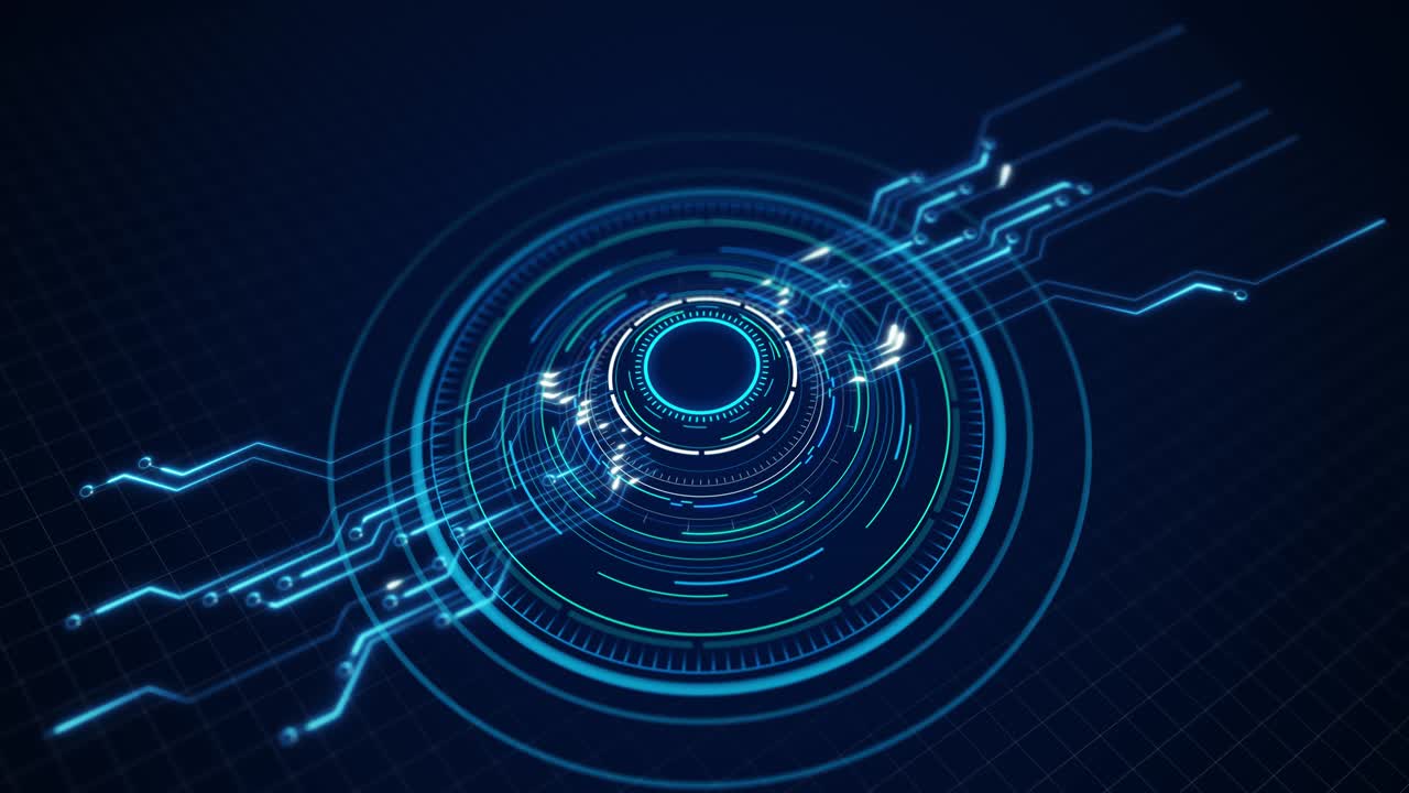 animazione di un circuito di estrazione di dati di intelligenza artificiale elaborazione elettronica dei dati nero