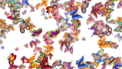 vibrant butterflies fluttering in dynamic patterns