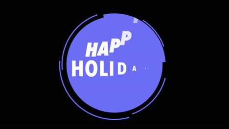 botón azul festivo felices vacaciones en fuente moderna
