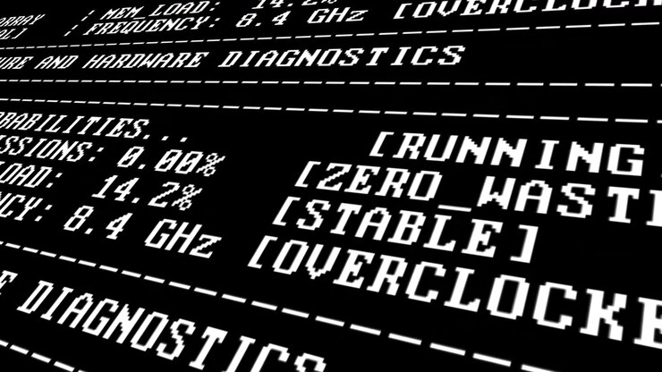 Vintage green screen command terminal scrolling system architecture code. Ideal text overlay asset for cyberpunk films, retro-tech presentations, and AI boot sequence simulations.