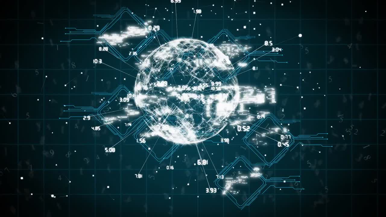 Animation of data processing over globe