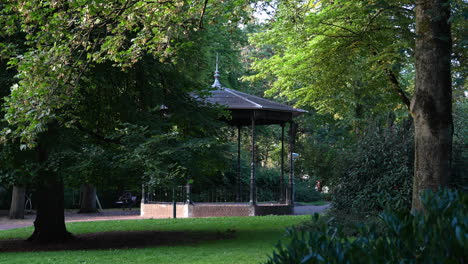 old gazebo at houtmansplantsoen park in gouda, south holland, netherlands