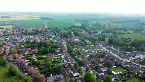 aerial footage of a the village of wingham in kent