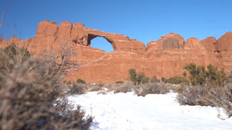 arches national park utah usa on sunny winter day