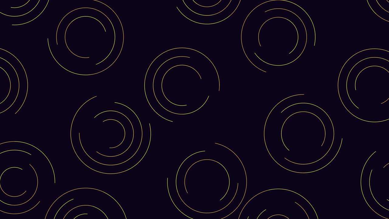 Abstract blue circular lines moving on dark background, seamless tech pattern